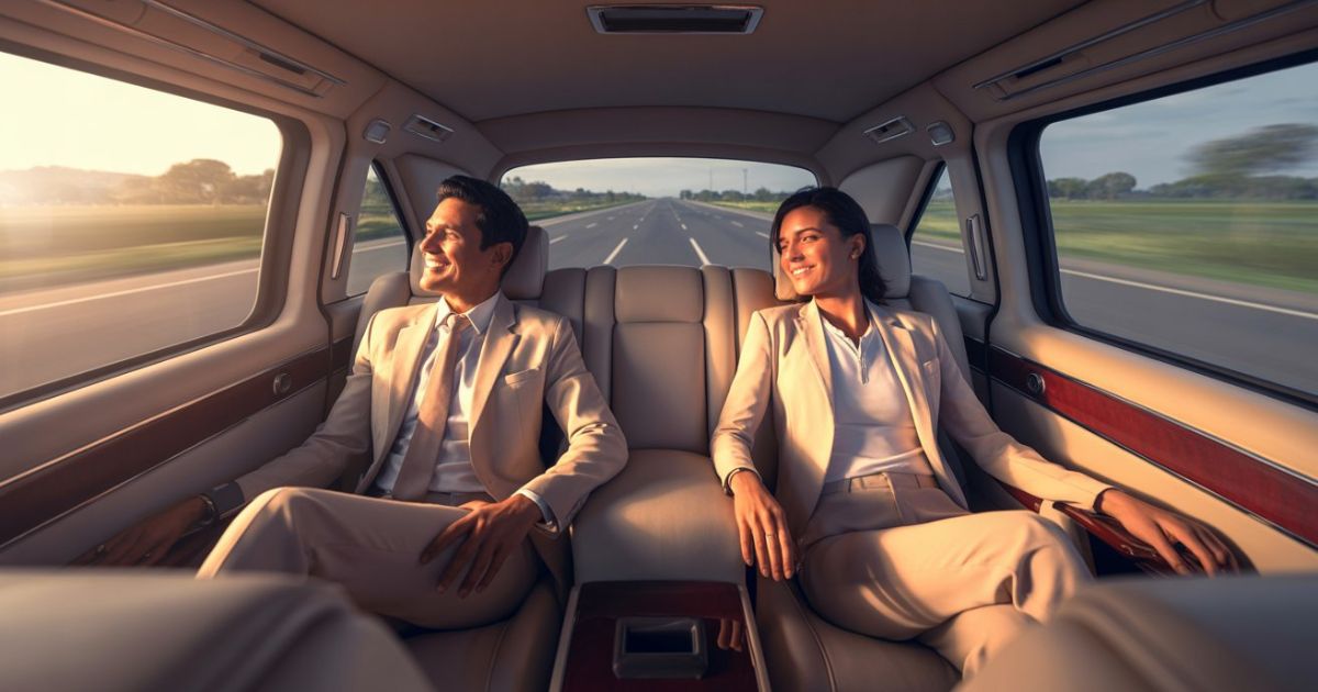 Luxury private car interior during a comfortable Delhi to Agra road journey