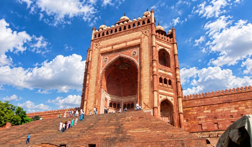Buland Darwaza red sandstone gateway at Fatehpur Sikri near Agra